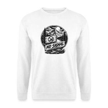 Kein Signal in der Wildnis - Unisex Pullover - Weiß - Vorne - Alina (178cm) & Michal (187cm)