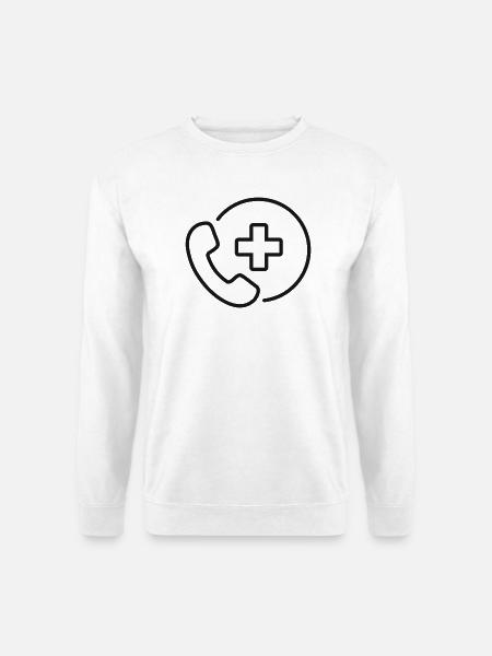 Telefonnummer-Symbol der medizinischen Hotline - Unisex Pullover - Weiß