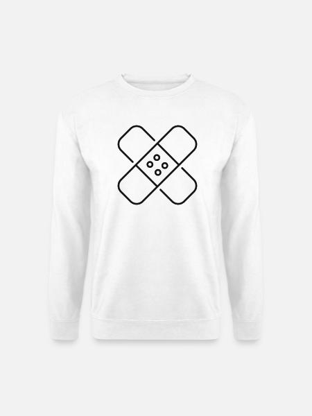 Klebeverband Medizinlinien-Symbol - Unisex Pullover - Weiß