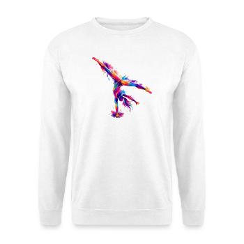 Turnen Radschlag - Unisex Pullover - Weiß - Vorne - Alina (178cm) & Michal (187cm)