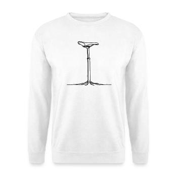 Verwurzelt Fahrrad Line Art - Unisex Pullover - Weiß - Vorne - Alina (178cm) & Michal (187cm)