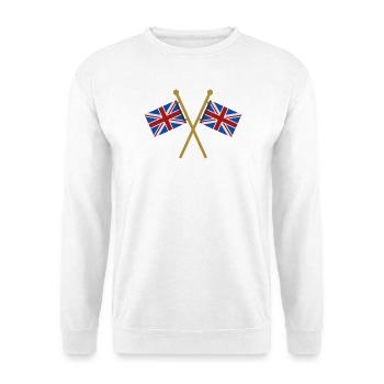 Flagge Großbritanniens - Unisex Pullover - Weiß - Vorne - Alina (178cm) & Michal (187cm)