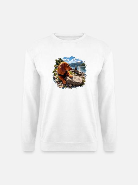 Dackel See Naturidyll - Unisex Pullover - Weiß