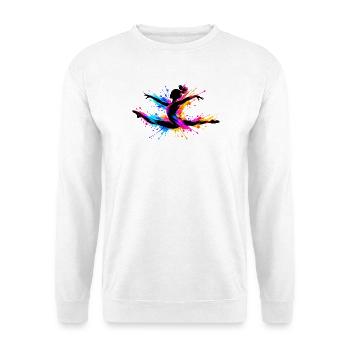 Turnerin Turnen - Unisex Pullover - Weiß - Vorne - Alina (178cm) & Michal (187cm)