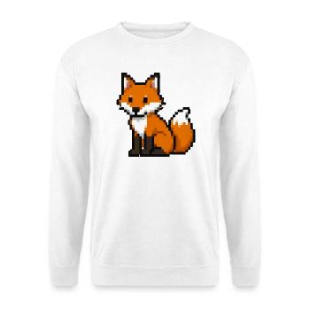 Pixel Fuchs - Unisex Pullover - Weiß - Vorne - Alina (178cm) & Michal (187cm)