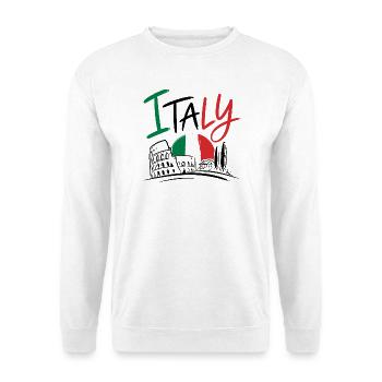 Italienische Flagge - Unisex Pullover - Weiß - Vorne - Alina (178cm) & Michal (187cm)