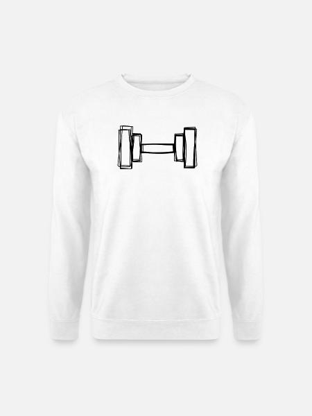 Hantel handgezeichnet - Unisex Pullover - Weiß