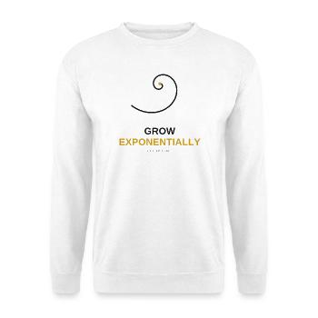 Fibonacci-Spiral Wachstum - Unisex Pullover - Weiß - Vorne - Alina (178cm) & Michal (187cm)
