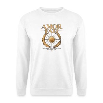 Amor Fati Sonnenstern - Unisex Pullover - Weiß - Vorne - Alina (178cm) & Michal (187cm)