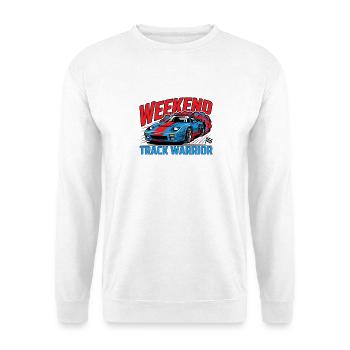 Wochenend-Rennbahn-Krieger - Unisex Pullover - Weiß - Vorne - Alina (178cm) & Michal (187cm)