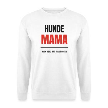 Hundemama mein Herz hat vier Pfoten Hund Frauchen - Unisex Pullover - Weiß - Vorne - Alina (178cm) & Michal (187cm)