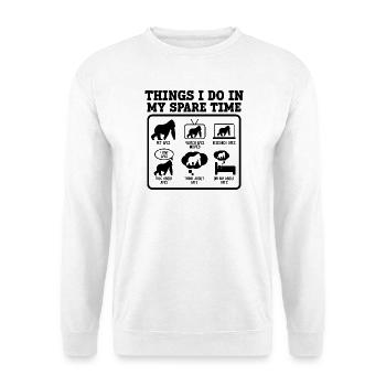 AFFEN SPRUCH HUMOR - Unisex Pullover - Weiß - Vorne - Alina (178cm) & Michal (187cm)