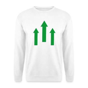 Pfeile - Unisex Pullover - Weiß - Vorne - Alina (178cm) & Michal (187cm)