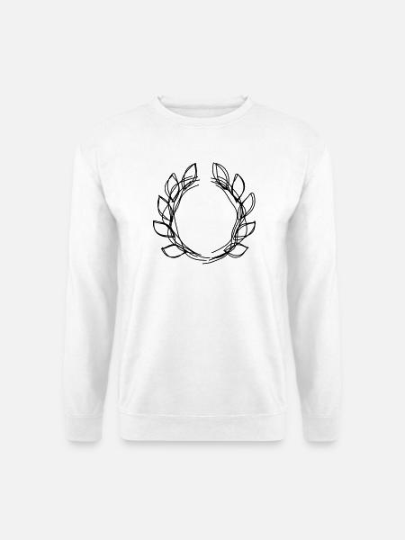 Lorbeerkranz handgezeichnet - Unisex Pullover - Weiß