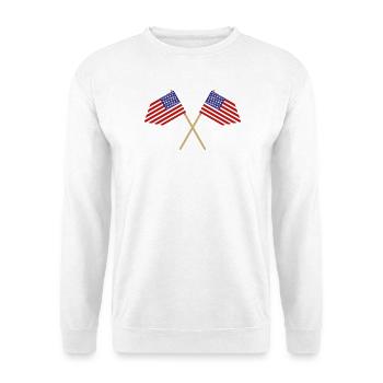 Flagge der Vereinigten Staaten - Unisex Pullover - Weiß - Vorne - Alina (178cm) & Michal (187cm)