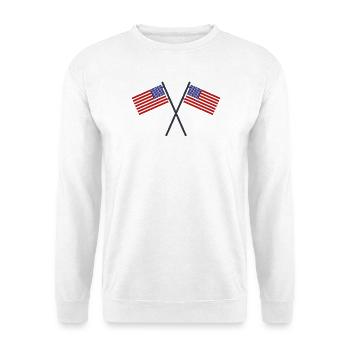 Flagge der Vereinigten Staaten - Unisex Pullover - Weiß - Vorne - Alina (178cm) & Michal (187cm)