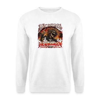Mir reicht's, ich geh headbangen - Unisex Pullover - Weiß - Vorne - Alina (178cm) & Michal (187cm)
