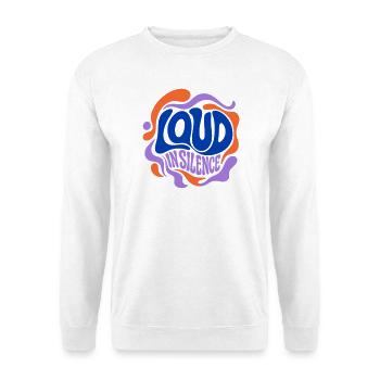 Loud in Silence Retro Psychedelia - Unisex Pullover - Weiß - Vorne - Alina (178cm) & Michal (187cm)