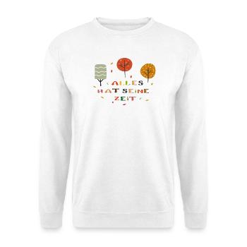 Alles hat seine Zeit - Unisex Pullover - Weiß - Vorne - Alina (178cm) & Michal (187cm)