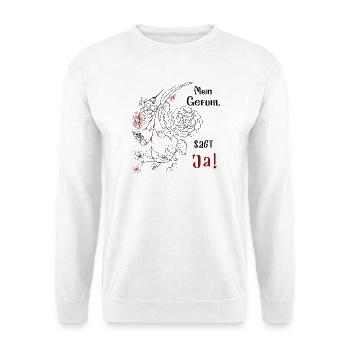 Blumenranke - Unisex Pullover - Weiß - Vorne - Alina (178cm) & Michal (187cm)