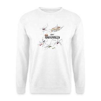 Happy Halloween - Unisex Pullover - Weiß - Vorne - Alina (178cm) & Michal (187cm)