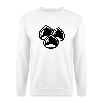 Kastanien Symbol - Unisex Pullover - Weiß - Vorne - Alina (178cm) & Michal (187cm)