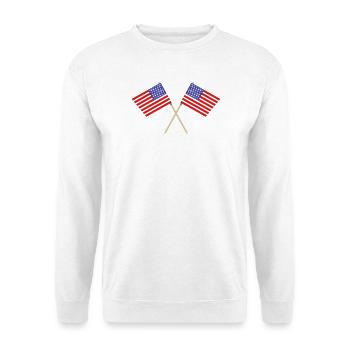 Flagge der Vereinigten Staaten - Unisex Pullover - Weiß - Vorne - Alina (178cm) & Michal (187cm)