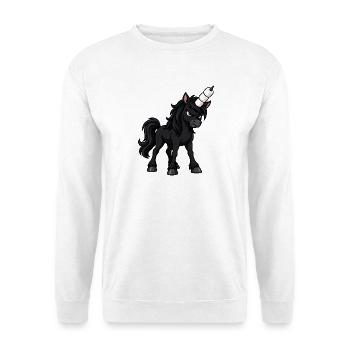 Einhornhorn aus gestapelten Marshmallows - Unisex Pullover - Weiß - Vorne - Alina (178cm) & Michal (187cm)