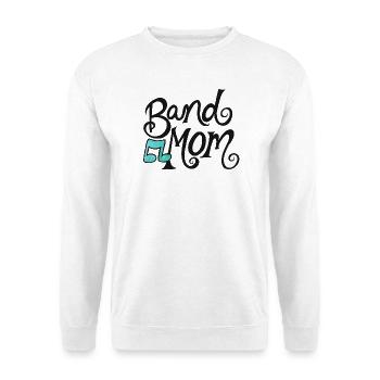 Band-Mama-Skript mit Anmerkung - Unisex Pullover - Weiß - Vorne - Alina (178cm) & Michal (187cm)