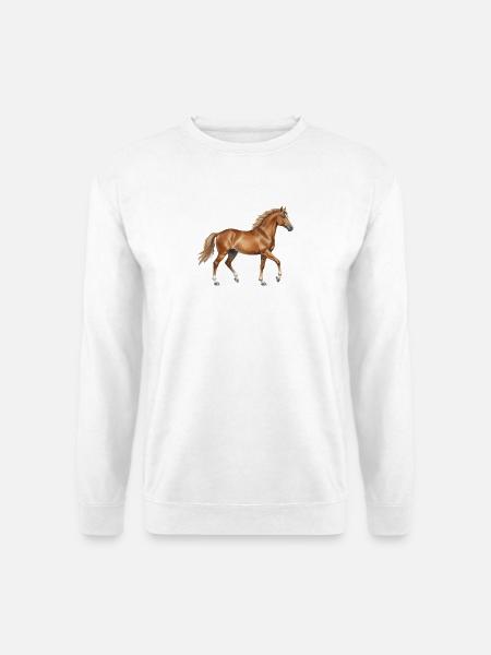 Pferd aquarell Geschenk Reiter - Unisex Pullover - Weiß