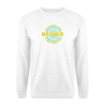 Baldur Bester Kollege Vintage Logo - Unisex Pullover - Weiß - Vorne - Alina (178cm) & Michal (187cm)