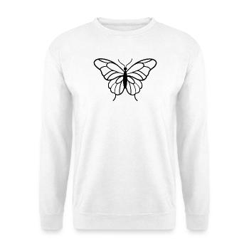 Schmetterling_schwarz - Unisex Pullover - Weiß - Vorne - Alina (178cm) & Michal (187cm)
