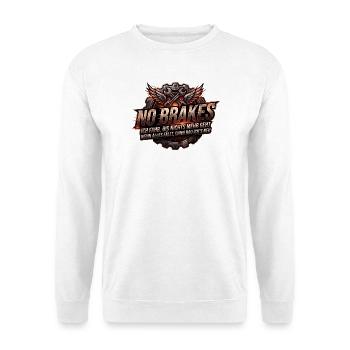 No Brakes – Flammen - Unisex Pullover - Weiß - Vorne - Alina (178cm) & Michal (187cm)