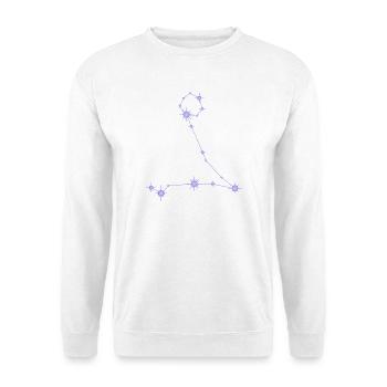 Stern Fische, Sternbild, Tierkreiszeichen Lila - Unisex Pullover - Weiß - Vorne - Alina (178cm) & Michal (187cm)