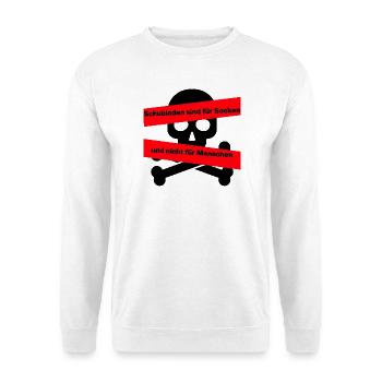 SCHUBLADEN SIND FÜR SOCKEN, TOLERANZ MENSCHENRECHT - Unisex Pullover - Weiß - Vorne - Alina (178cm) & Michal (187cm)