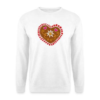 Lebkuchenherz - Unisex Pullover - Weiß - Vorne - Alina (178cm) & Michal (187cm)