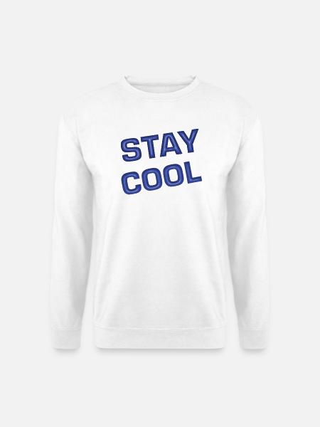 Bleib cool 3D-Retro-Text - Unisex Pullover - Weiß