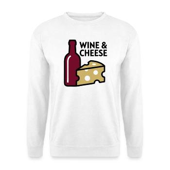 Wein Kaese Feinkost Logo - Unisex Pullover - Weiß - Vorne - Alina (178cm) & Michal (187cm)