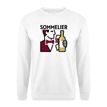 Sommelier Weinprobe Wappen - Unisex Pullover - Weiß - Vorne - Alina (178cm) & Michal (187cm)