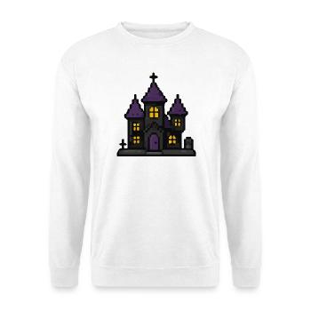 Purpurnacht-Spukhaus - Unisex Pullover - Weiß - Vorne - Alina (178cm) & Michal (187cm)