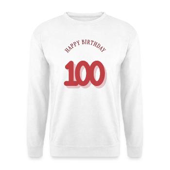 100. 100 JAHRE. 100-JÄHRIGES JUBILÄUM. GEBURTSTAG 100 - Unisex Pullover - Weiß - Vorne - Alina (178cm) & Michal (187cm)