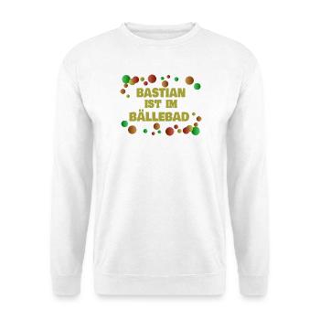 Geschenk für Ba - Unisex Pullover - Weiß - Vorne - Alina (178cm) & Michal (187cm)