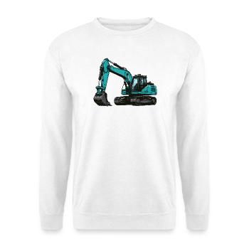 Teal Bagger Illustration - Unisex Pullover - Weiß - Vorne - Alina (178cm) & Michal (187cm)