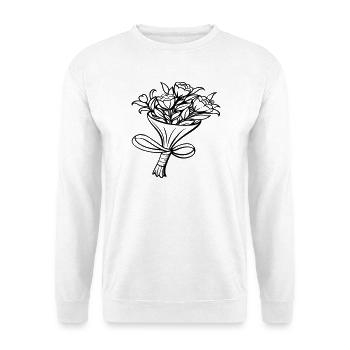 Blumenstrauß - Unisex Pullover - Weiß - Vorne - Alina (178cm) & Michal (187cm)