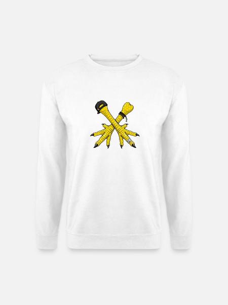 Lustige gekreuzte Hühnerfüße Buchstabe X Cartoon - Unisex Pullover - Weiß