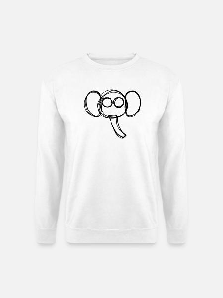 Elefant handgezeichnet - Unisex Pullover - Weiß