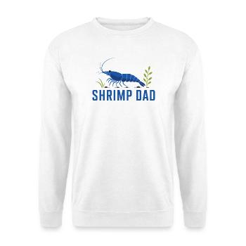 Shrimp Dad Garnele Aquarium - Unisex Pullover - Weiß - Vorne - Alina (178cm) & Michal (187cm)