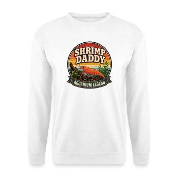 Shrimp Daddy Aquarium Legend - Unisex Pullover - Weiß - Vorne - Alina (178cm) & Michal (187cm)