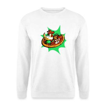 Sehr frische Pizza - Unisex Pullover - Weiß - Vorne - Alina (178cm) & Michal (187cm)
