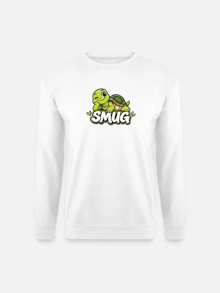 Schildkröte Smug Cartoonshirt - Unisex Pullover - Weiß